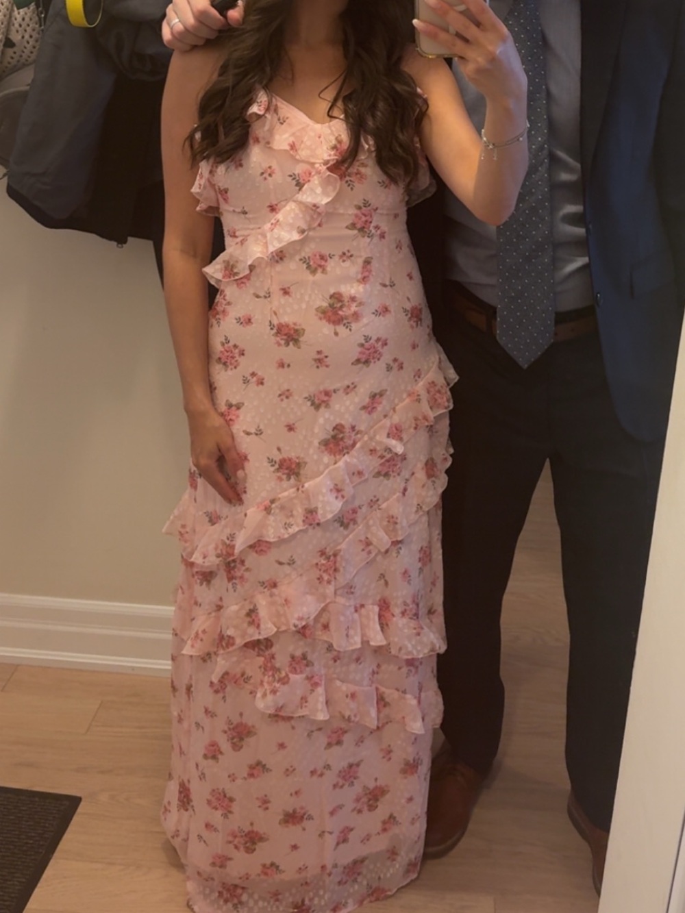 Floral Ruffle Slip Dress - Pink - Picture 4 of 5